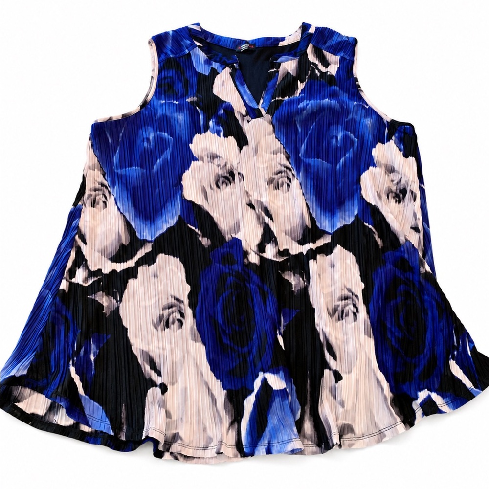 Cocomo Woman Black Tank with Blue Accent XXXL